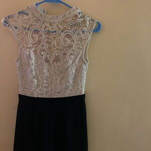 B Darlin White Lace and Black Dress